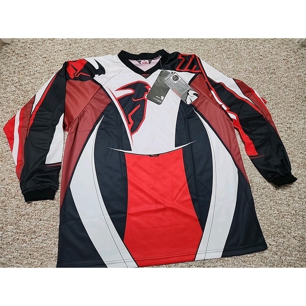 Thor Phase S5‎ Motocross Jersey Mens XXL Red Black White Padded 2910-0064 NWT